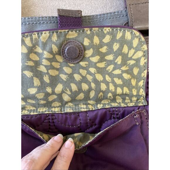 Fossil Key-Per shoulder bag Plum Purple Silver Quilted Purse - Picture 4 of 13